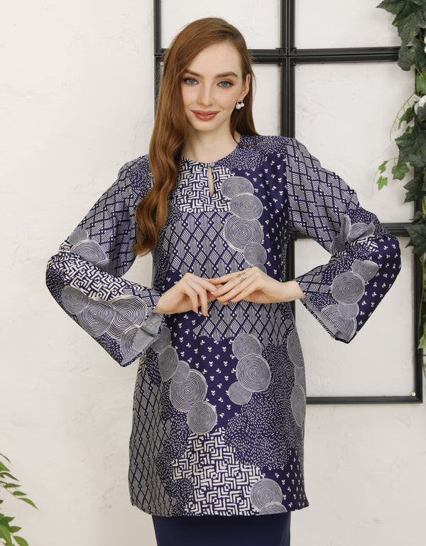 BAJU KURUNG PAHANG MODEN AVERY (NAVY BLUE)